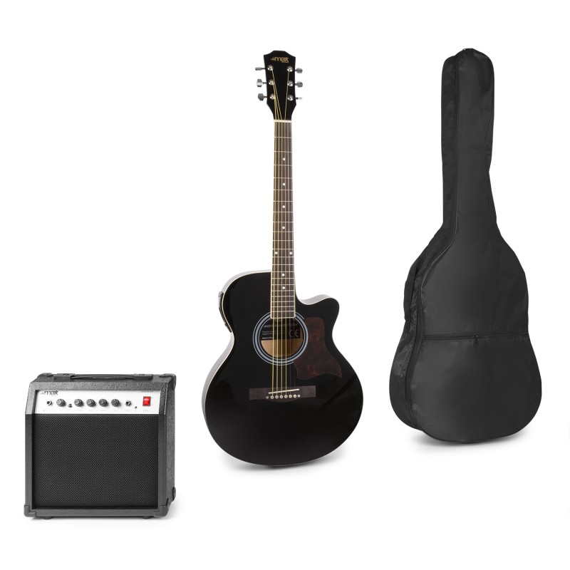 SHOWKIT CONJUNTO GUITARRA ACÚSTICA ELECTRIFICADA NEGRA
