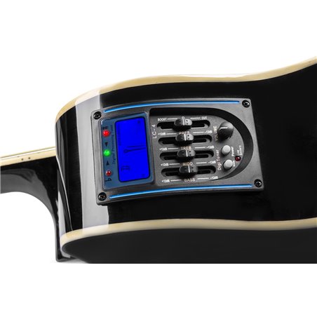 SHOWKIT CONJUNTO GUITARRA ACÚSTICA ELECTRIFICADA NEGRA