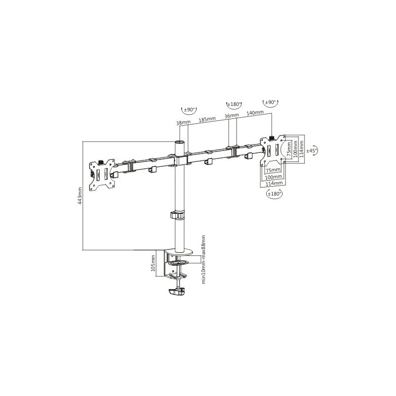 MAD20 BRAZO DOBLE PARA MONITOR 13”- 32”