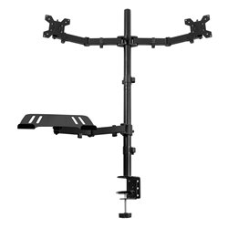 CMA20L BRAZO DOBLE PARA MONITOR 13" - 32" CON SOPORTE PARA PORTÁTIL 2