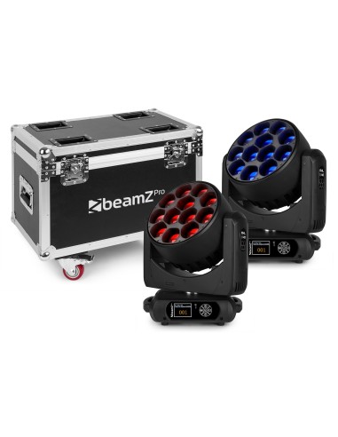 MHL1240 LED WASH CABEZA MOVIL CON ZOOM 2 PIEZAS EN FLIGHTCASE
