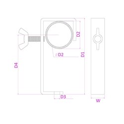 CC50B GANCHO DE MONTAJE 50MM 30KG - VERSIÓN EN NEGRO 2