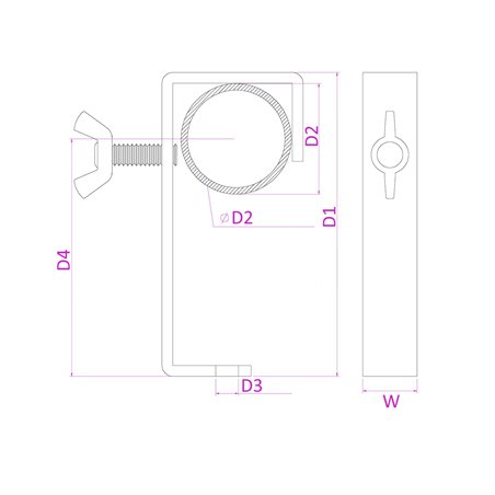 CC50B GANCHO DE MONTAJE 50MM 30KG - VERSIÓN EN NEGRO