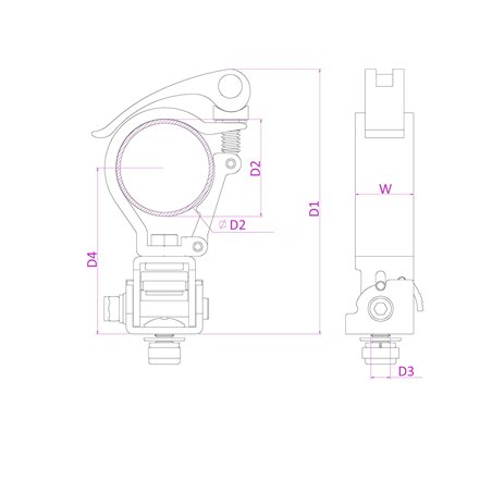 BC50-50F GARRA DE AGARRE RÁPIDO TILT AJUSTABLE ALU