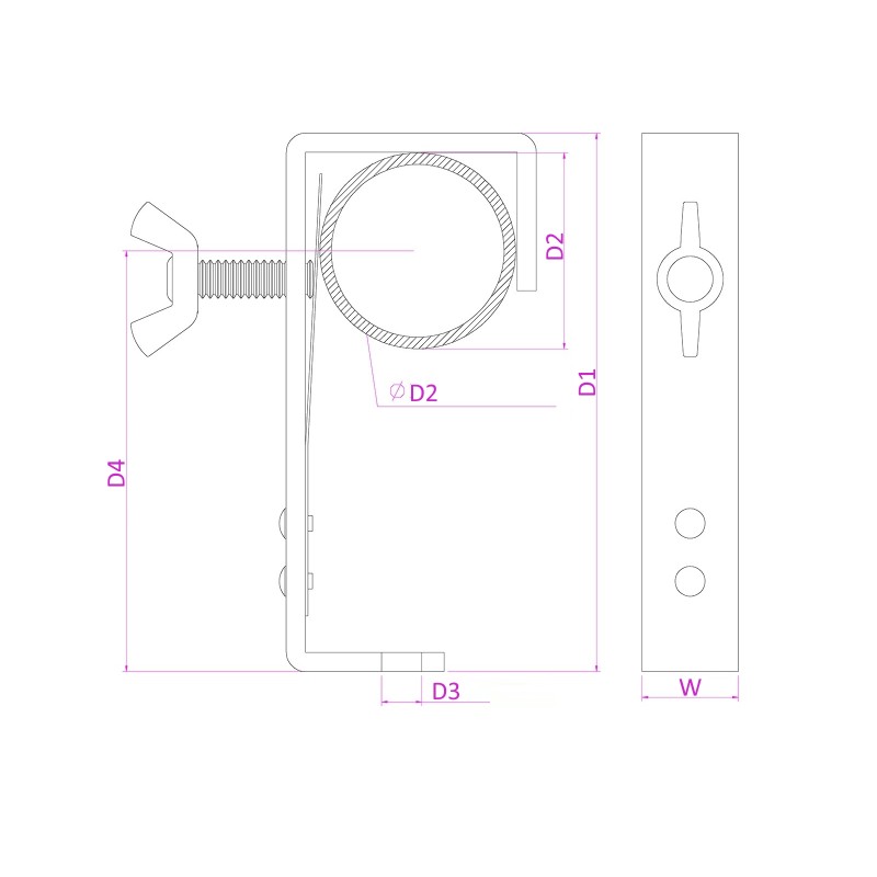 BC50B-50 GANCHO DE MONTAJE NEGRO 50KG