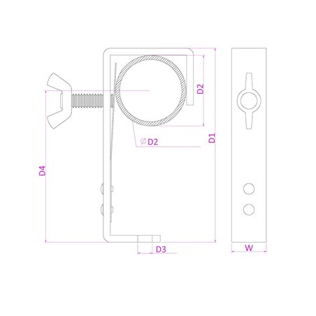 BC50B-50 GANCHO DE MONTAJE NEGRO 50KG