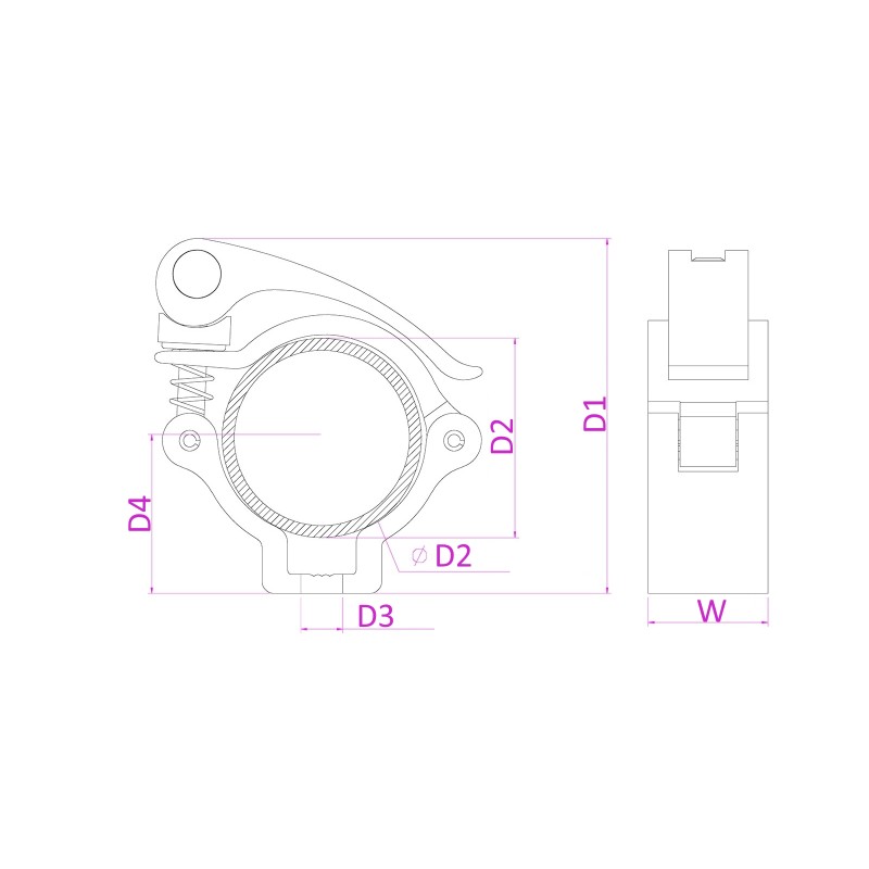 BC50-50 GARRA DE AGARRE RÁPIDO ALU