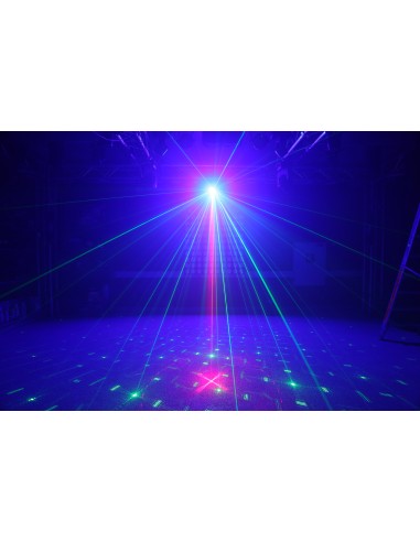 SURTUR II DOBLE LASER RG GOBO DMX IRC LED 3W AZUL