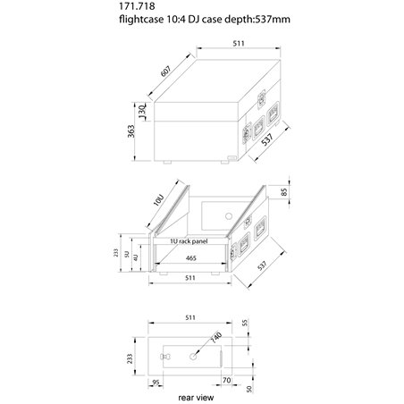 PD-F4U10 19" CAJA RACK 10U PARA MEZCLADOR