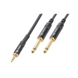 CX86-3 CABLE JACK 3.5 STEREO-2X JACK 6.3 MONO 3.0M HQ