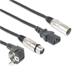 CX02-10 AUDIO COMBI CABLE SCHUKO - XLR F / IEC F - XLR M 10M