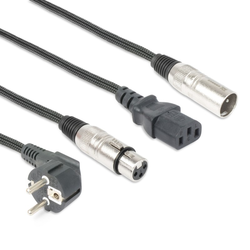 CX02-20 AUDIO COMBI CABLE SCHUKO - XLR F / IEC F - XLR M 20M