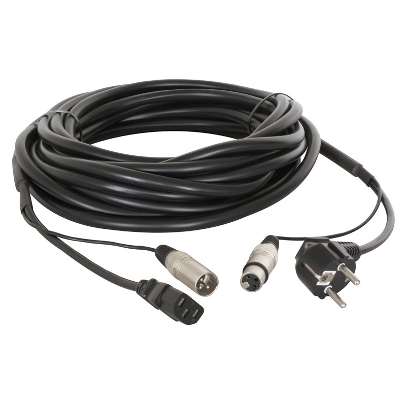 CX02-20 AUDIO COMBI CABLE SCHUKO - XLR F / IEC F - XLR M 20M