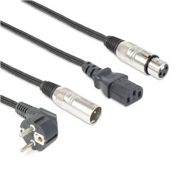 CX10-10 LIGERO COMBI CABLE SHUKO - XLR M / IEC F - XLR F 10M
