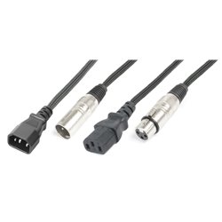 CX09-5 LIGERO COMBI CABLE IEC M - XLR M / IEC F - XLR F 5M