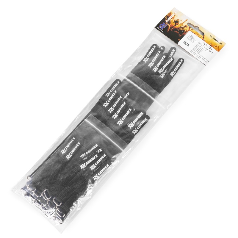 CXT-SET CONJUNTO DE BRIDAS PARA CABLE 30PCS NEGRO