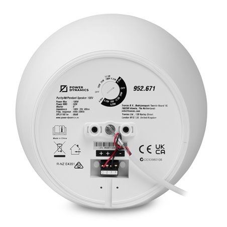 PURITY8W ALTAVOZ COLGANTE PREMIUM 100V 8" BLANCO