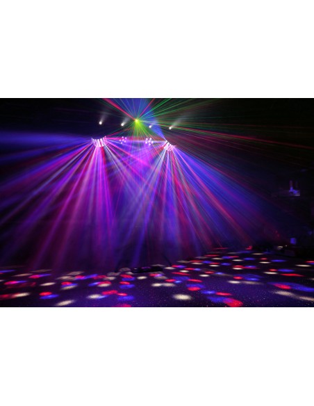 SHOWBAR CON 2X FOCO PAR, 2X BUTTERFLY Y LASER R/G DMX IRC