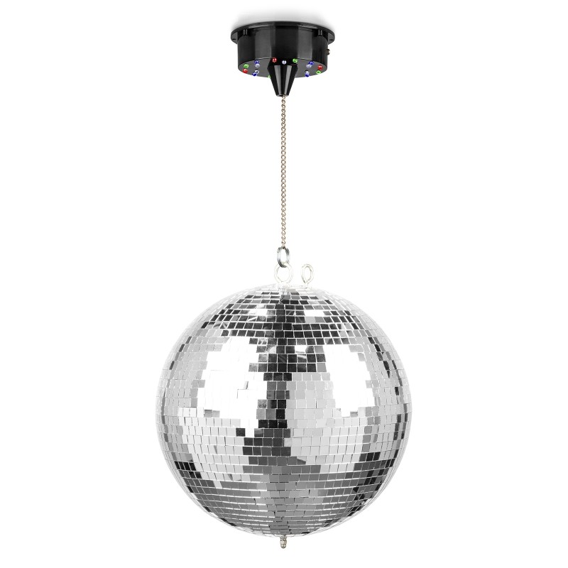 MB30ML BOLA DE DISCO CON MOTOR 18 LEDS, 30CM