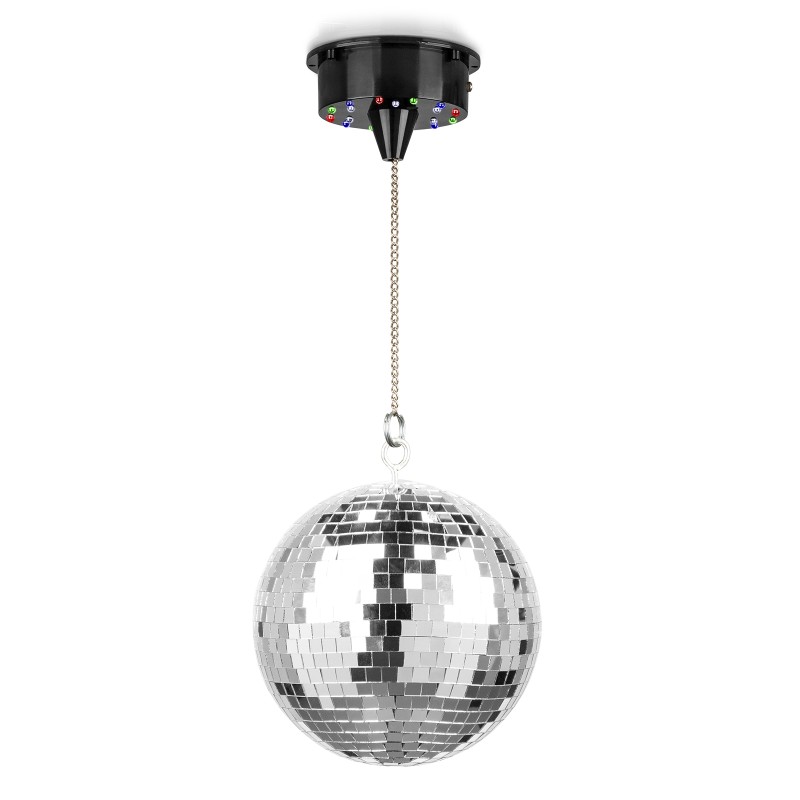 MB20ML BOLA DE DISCO CON MOTOR 18 LEDS, 20 CM
