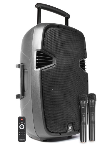 SPJ-PA915 BAFLE MOVIL ACTIVO ABS 15" 2 MICROS UHF/USB/MP3