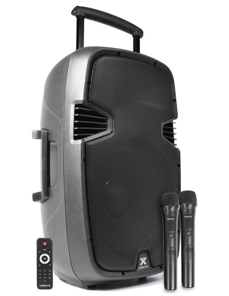 SPJ-PA915 BAFLE MOVIL ACTIVO ABS 15" 2 MICROS UHF/USB/MP3