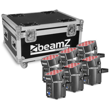 BBP60 CONJUNTO FOCOS, 6PCS EN FLIGHTCASE CON CARGADOR