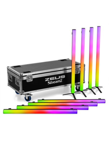 ZEUS JUEGO DE TUBOS DE BATERÍA RGBW JUEGO DE 8 EN FLIGHTCASE