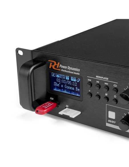 PDV360MP3 PA MIXER AMPLIFIER 360W/100V 4 ZONES