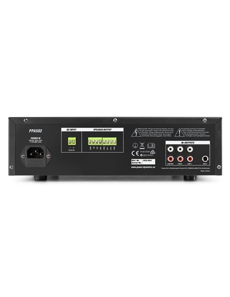 PPA502 MEZCLADOR AMPLIFICADOR 100V - 50W 2 ZONAS