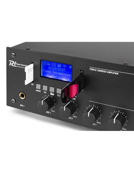 PPA502 MEZCLADOR AMPLIFICADOR 100V - 50W 2 ZONAS