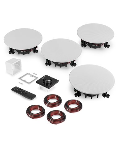 POWERLINE B100BSET CONJUNTO AMPLIFICADOR PARA EMPOTRAR EN PARED CON 2 ALTAVOCES DE TECHO