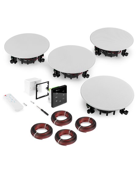 POWERLINE A100BSET CONJUNTO AMPLIFICADOR PARA EMPOTRAR EN PARED CON 4 ALTAVOCES DE TECHO