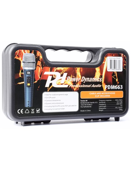 PDM663 MICROFONO DNAMICO EN CAJA DE TRANSPORTE
