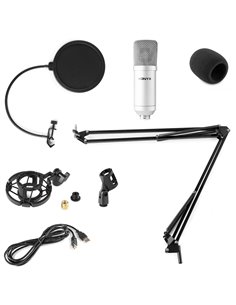 CMS300S MICRÓFONO DE ESTUDIO SET USB PLATA 2