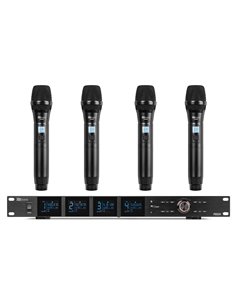 PD524 SET DE MICRÓFONO INALÁMBRICO UHF CON 4 MICRÓFONOS DE MANO