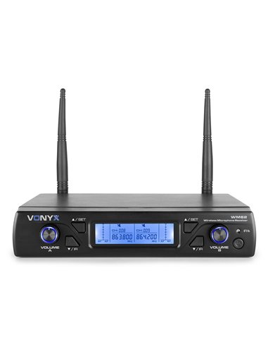 WM62 MICRÓFONO INALÁMBRICO UHF 16CH CON 2 MICRÓFONOS DE MANO
