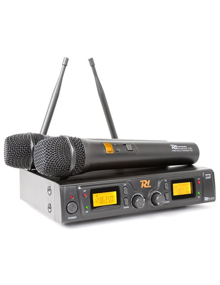 PD782 MICROFONO INALAMBRICO UHF 2X 8 CANALES CON 2 MICRÓFONOS