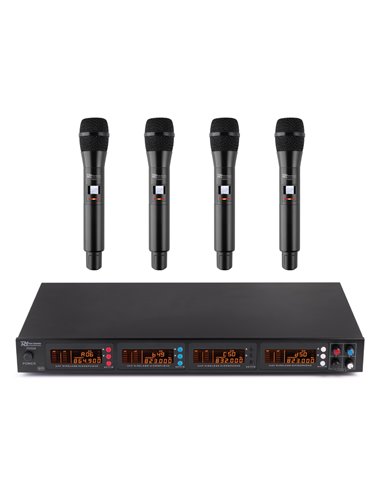 PD504H MICROFONO INALAMABRICO DE 4X 50 CANALES CON 4 MICROFONOS DE MANO