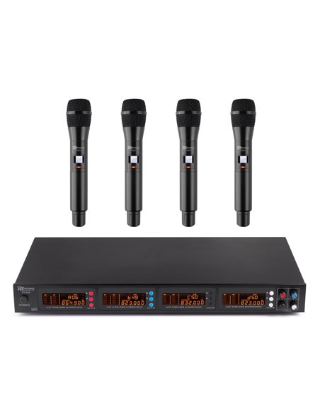 PD504H MICROFONO INALAMABRICO DE 4X 50 CANALES CON 4 MICROFONOS DE MANO