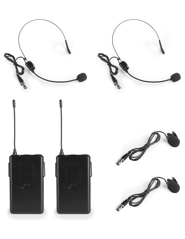 WM522B MICROFONO INALAMBRICO VHF 2 CANALES CON 2 MICROS DE CABEZA