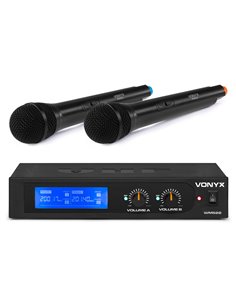 WM522 MICROFONO INALAMBRICO VHF 2 CANALES CON 2 MICROS DE MANO
