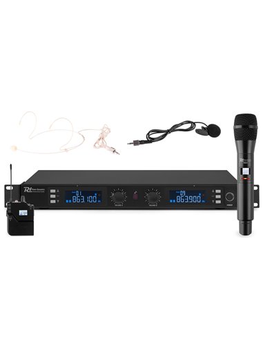 PD632C 2X 20 CANALES DIGITAL UHF MICROFONO INALAMBRICO COMBI