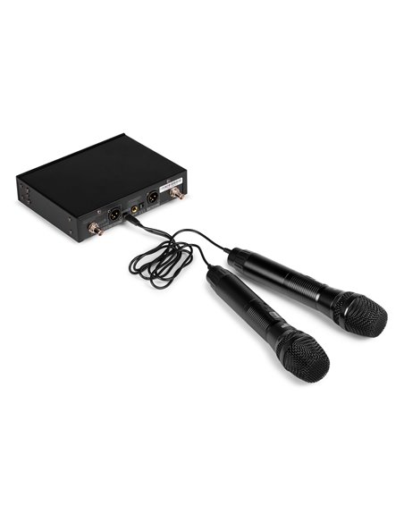 PD522 SET DE MICRÓFONO INALÁMBRICO UHF CON 2 MICRÓFONOS DE MANO