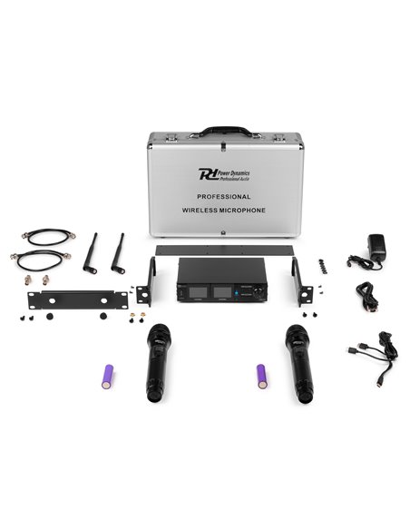 PD522 SET DE MICRÓFONO INALÁMBRICO UHF CON 2 MICRÓFONOS DE MANO