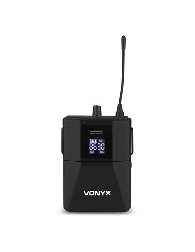 WM552B MICRÓFONO DE PETACA INALÁMBRICO UHF DUAL PLUG-AND-PLAY