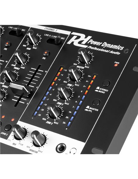 PDZM700 MEZCLADOR INSTALACION DE 6 CANALES USB 4 ZONAS