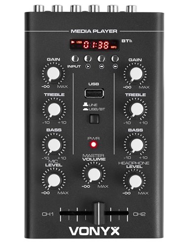 STM500BT MEZCLADOR 2 CANALES, BT, MP3, DISPLAY