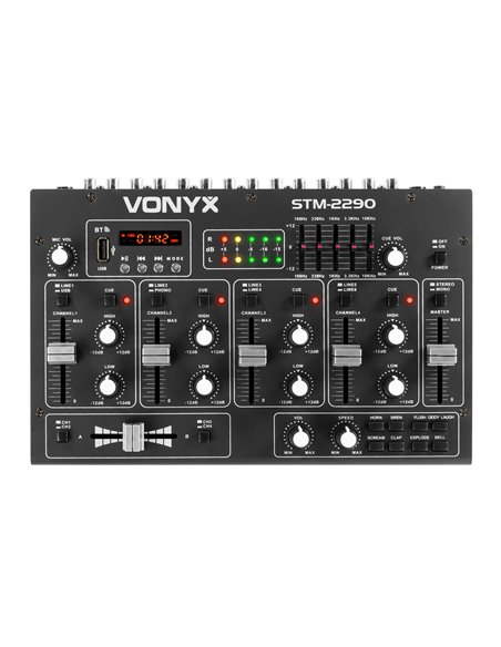 STM2290 MEZCLADOR DE 6 CANALES CON EFECTOS USB/MP3/BT