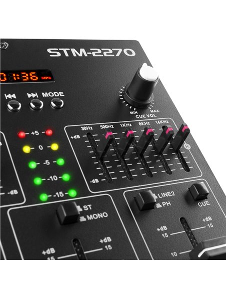 STM2270 MEZCLADOR DE 4 CANALES CON EFECTOS USB/MP3/BT